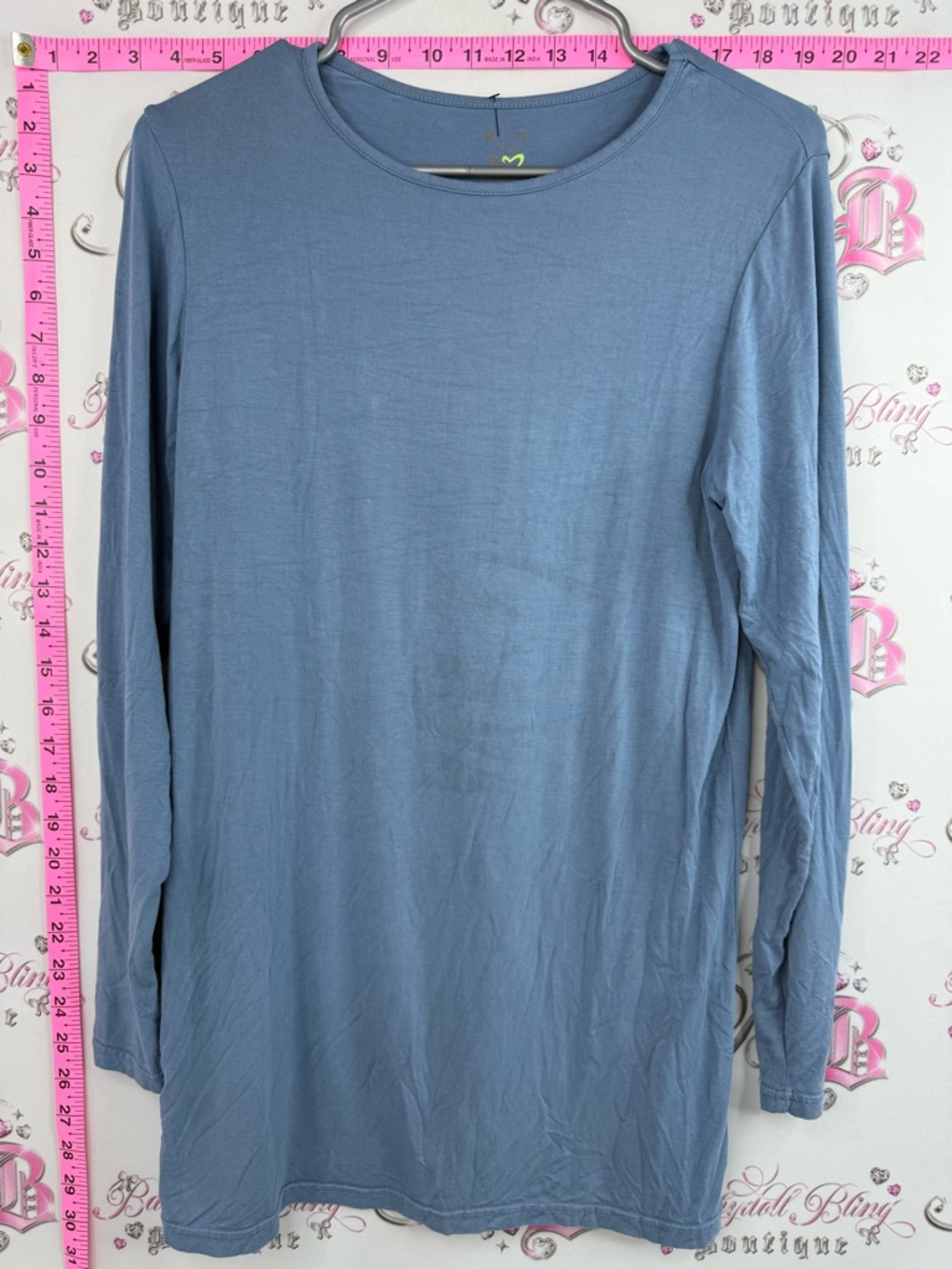 Bellabu bear shirt stretchy Classic Women's Long Sleeve Crew in Slate Blue
